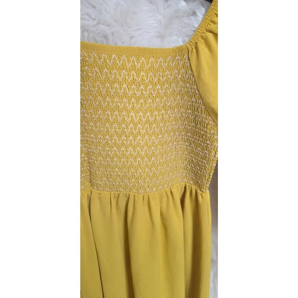 Speechless Big Girls Smocked Floral-Embroidered Dress SIZE 10